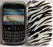 Blackberry Curve 8520 9300 Zebra Hard hoesje zwart, Nieuw, €