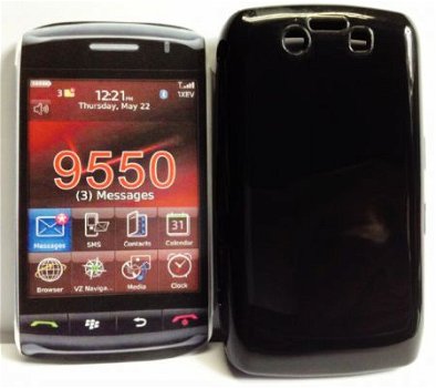 Gel silicone hoesje BlackBerry 9520 9550 Storm2 zwart, Nieuw - 1