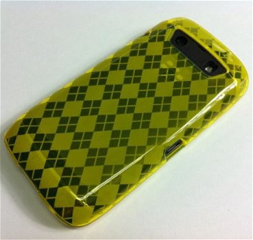 Argyle TPU Silicone hoesjes Blackberry 9860 Torch Geel, Nieu - 1