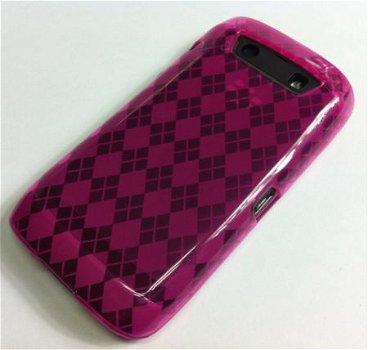 Argyle TPU Silicone hoesjes Blackberry 9860 Torch Pink, Nieu - 1