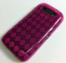 Argyle TPU Silicone hoesjes Blackberry 9860 Torch Pink, Nieu