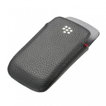 BlackBerry Curve 9380 Leather Pouch Hoesje Black Origineel, - 1