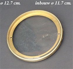 Achterdeur Franse pendule = koper / glas =15087