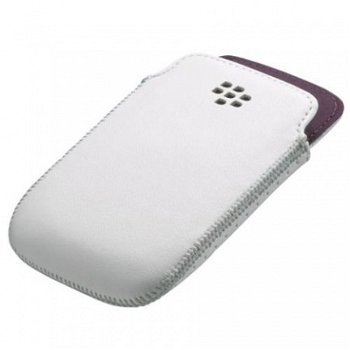 Blackberry Bold 9790 Leather Pocket White Hoesje Origineel, - 1