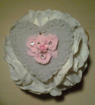 zeep zeepjes/hanger hart met opgelegde rozen - 1