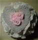 zeep zeepjes/hanger hart met opgelegde rozen - 1 - Thumbnail