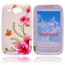 Flowers and Butterflies Design Silicone hoesje HTC Wildfire,