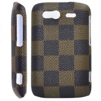 Fahsionable Check Pattern Plastic Yellow Hard Case voor HTC - 1