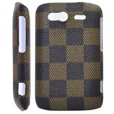 Fahsionable Check Pattern Plastic Yellow Hard Case voor HTC