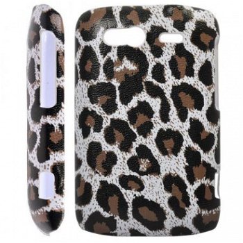 Brown Leopard Grain Plastic Yellow Hard Case voor HTC Wildfi - 1