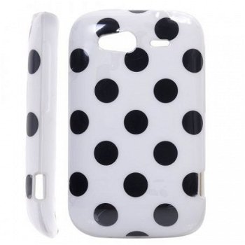 TPU Back Skin Protective Case Cover voor HTC Wildfire S wit, - 1