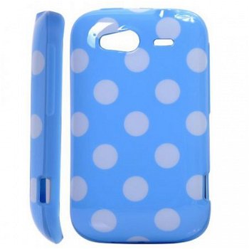 TPU Back Skin Protective Case Cover voor HTC Wildfire S blau - 1