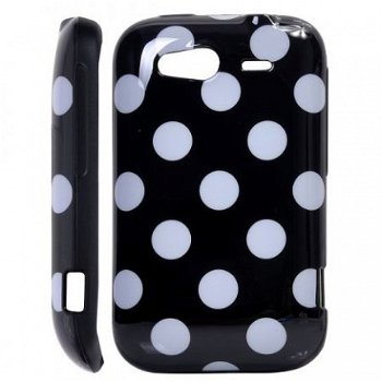 TPU Back Skin Protective Case Cover voor HTC Wildfire S zwar - 1