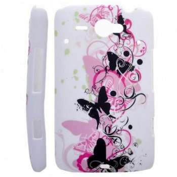 Flower and Butterfly Hard Protective Case Hoesje HTC ChaCha - 1
