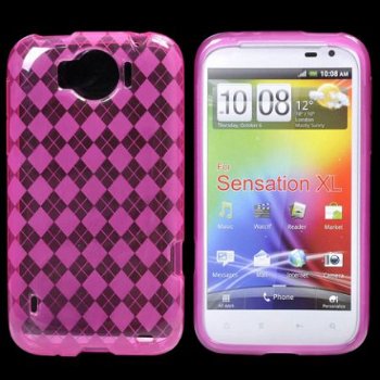 Argyle TPU Case Hoesje Pink HTC Sensation XL, Nieuw, €7.99 - 1