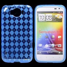 Argyle TPU Case Hoesje Blauw HTC Sensation XL, Nieuw, €7.99