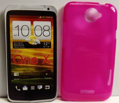 Gel Silicone hoesje Pink HTC One X, Nieuw, €6.99 - 1