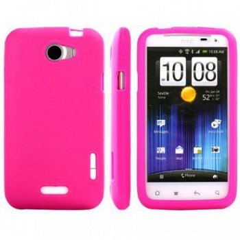 Simple Style Silicone Hoesje voor HTC One X pink, Nieuw, €6. - 1