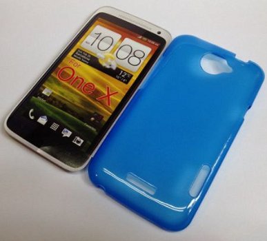 Gel Silicone hoesje blauw voor HTC One X, Nieuw, €6.99 - 1