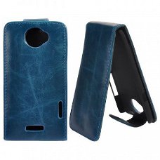 Leather Flip Case voor HTC One X blauw, €12