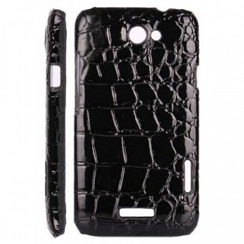 Crocodile Leather Coat Hard Case hoesje voor HTC One X zwart - 1