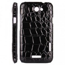 Crocodile Leather Coat Hard Case hoesje voor HTC One X zwart