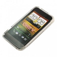 Comutter Silicone hoesje HTC One V transparant, Nieuw, €6.99