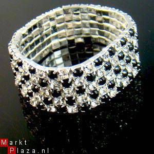 ZWART MET CRYSTAL ARMBAND - 1