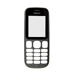 Nokia 100 Frontcover + Display Glas Phantom Black Origineel, - 1