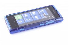 Silicone hoesje Nokia Lumia 800 Blauw, Nieuw, €6.99