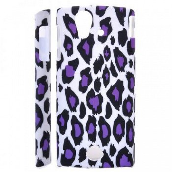 Leopard Hard Case Hoesje Sony Ericsson Xperia ray paars, Nie - 1