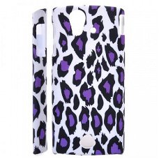 Leopard Hard Case Hoesje Sony Ericsson Xperia ray paars, Nie