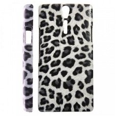 Leopard Pattern Hard Case Hoesje Zwart Sony Ericsson Xperia