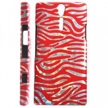 Zebra stripe Hard Case hoesje Sony Xperia S rood, Nieuw, €7. - 1