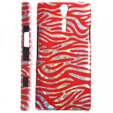 Zebra stripe Hard Case hoesje Sony Xperia S rood, Nieuw, €7.