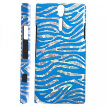 Zebra stripe Hard Case hoesje Sony Xperia S blauw, Nieuw, €7 - 1