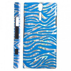 Zebra stripe Hard Case hoesje Sony Xperia S blauw, Nieuw, €7