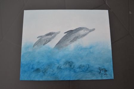 Schilderij YML 6: Dolfijnen (Yvonne van der Laan) - 1