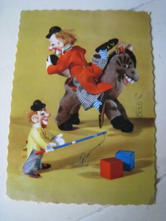Kaart 2 clowntjes - nr. 1