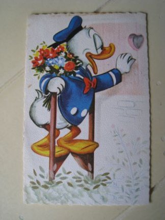 Kaart Donald Duck met bloemen - 1962 - Afbeelding 2