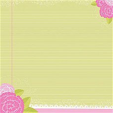 NIEUW scrappapier Cherry Limeade 21 Lace Flower Border DCWV