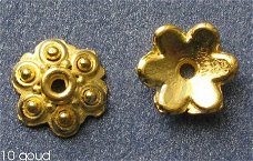 tibetaans zilver:bead caps 10 goud - 11 mm