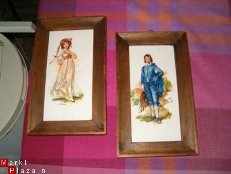 2 wandtegels in lijst - Afbeelding 2