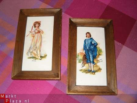 2 wandtegels in lijst - nr. 1