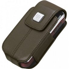 BlackBerry Leder Beschermtasje Swivel Holster Donker Bruin (