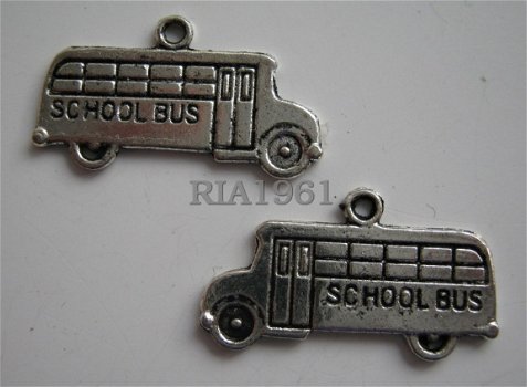 bedeltje/charm vervoer:schoolbus - 23 mm - 1