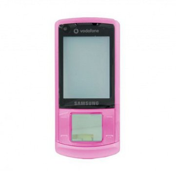 Samsung U900 Soul Frontcover Pink met Vodafone Logo, Nieuw, - 1