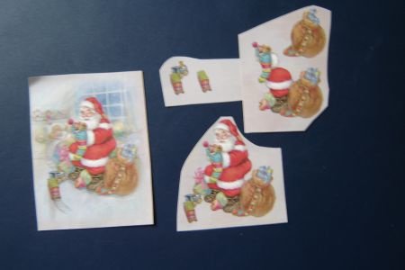 nr.048 KERST losse 3d plaatjes Kerstman / kado`s - 1