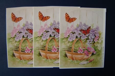 nr.146 losse 3d plaatjes vlinders / bloemenmandje - 1