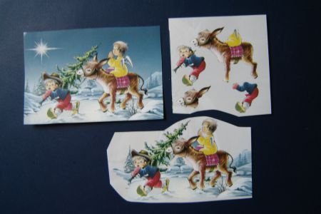 nr.114 KERST 3d losse knipplaatjes. Kids / ezeltje - 1